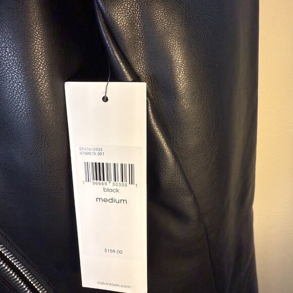 Calvin Klein Faux Leather Moto Jacket – Medium (NWT) - Picture 9 of 11